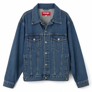 Wrangler Hero Denim Classic Trucker Jacket Blue Cotton Button Front Pockets XL
